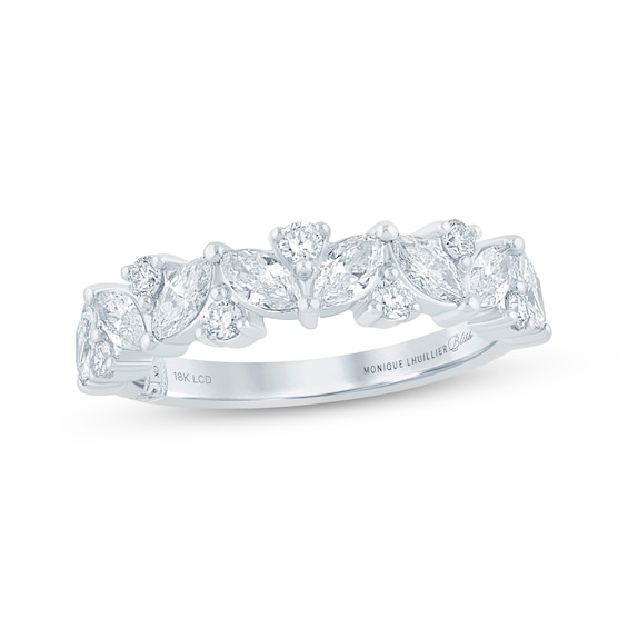 Monique Lhuillier Bliss Marquise & Round-Cut Lab-Grown Diamond Anniversary Ring 1 ct tw 18K White Gold