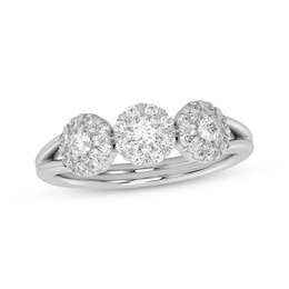 Diamond Three-Stone Ring 1/2 ct tw 14 White Gold