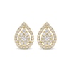 Thumbnail Image 2 of Diamond Teardrop Frame Stud Earrings 1/2 ct tw 10K Yellow Gold