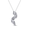 Thumbnail Image 3 of Baguette & Round-Cut Diamond Twist Necklace 1 ct tw 14K White Gold 18"