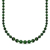 Thumbnail Image 1 of Nephrite Jade Bead Necklace Sterling Silver 18"