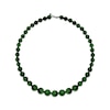 Thumbnail Image 2 of Nephrite Jade Bead Necklace Sterling Silver 18"