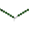 Thumbnail Image 3 of Nephrite Jade Bead Necklace Sterling Silver 18"