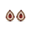 Thumbnail Image 2 of Le Vian Pear-Shaped Garnet Stud Earrings 3/4 ct tw Diamonds 14K Strawberry Gold