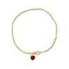 Thumbnail Image 1 of Heart-Shaped Lab-Created Ruby Paperclip Chain Bracelet 10K Yellow Gold 7.5"
