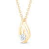 Thumbnail Image 2 of Certified Diamond Solitaire Flame-Shaped Necklace 1/5 ct tw 18K Yellow Gold (F/I1) 18"