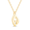 Thumbnail Image 3 of Certified Diamond Solitaire Flame-Shaped Necklace 1/5 ct tw 18K Yellow Gold (F/I1) 18"