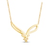 Thumbnail Image 3 of Princess & Round-Cut Diamond Chevron Necklace 1/4 ct tw 10K Yellow Gold 19"