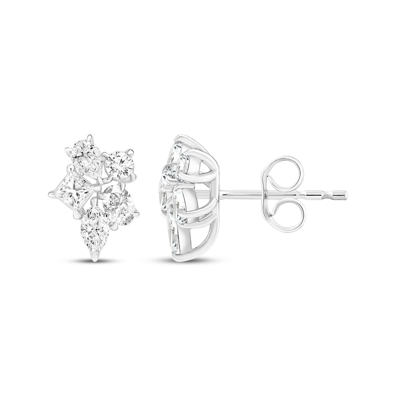 Main Image 1 of All You Are Lab-Grown Diamond Multi-Shape Cluster Earrings 1 ct tw 14K White Gold
