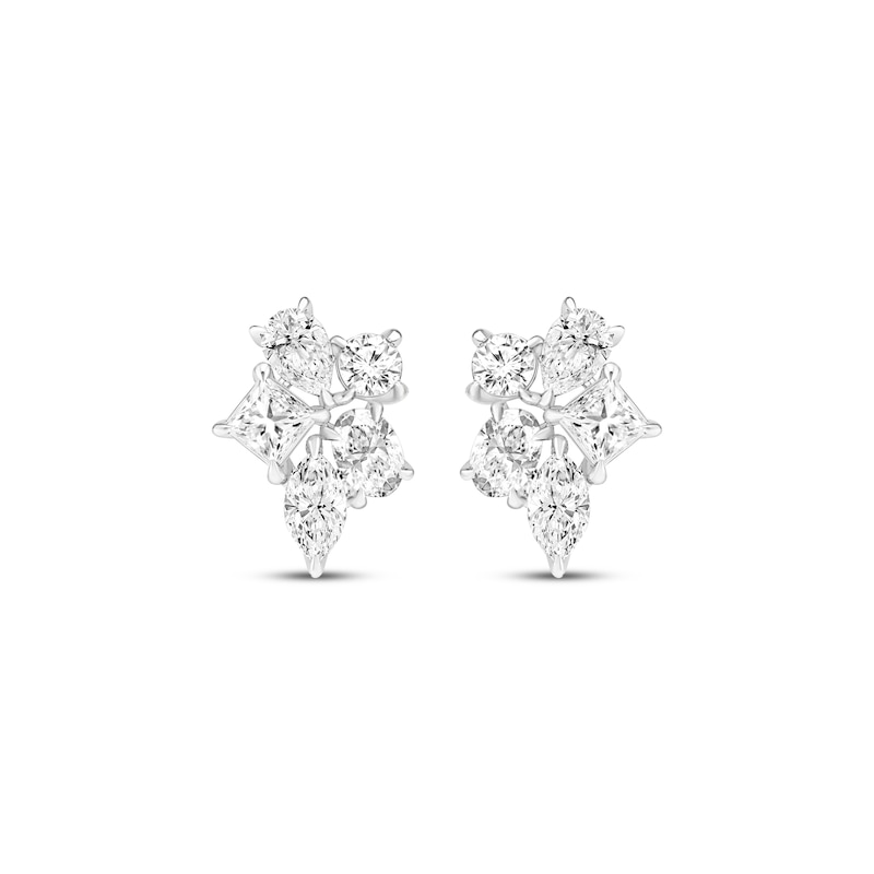 Main Image 2 of All You Are Lab-Grown Diamond Multi-Shape Cluster Earrings 1 ct tw 14K White Gold