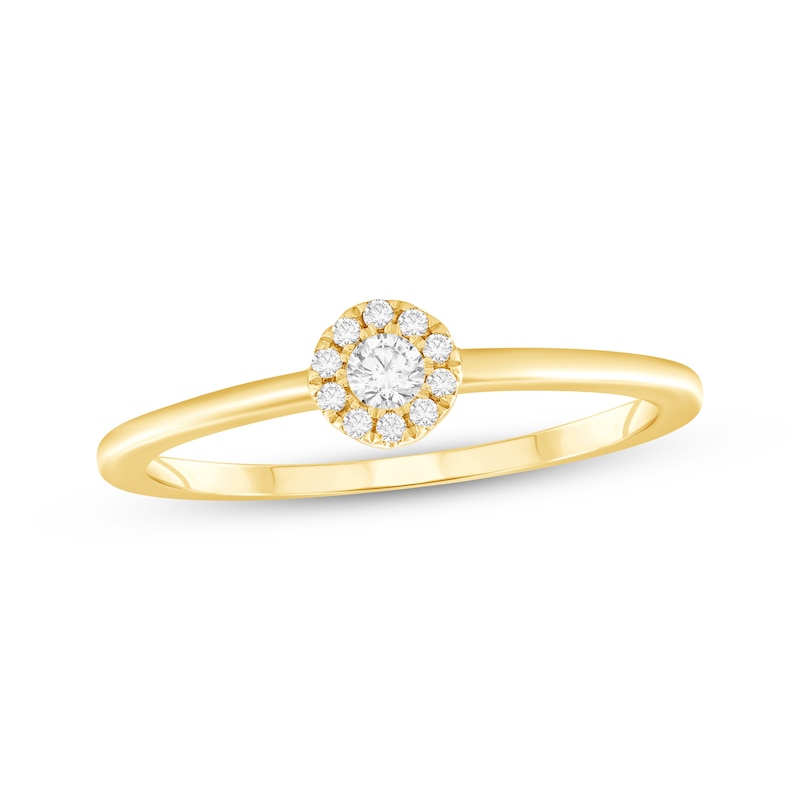 Main Image 1 of Adore Round-Cut Diamond Halo Engagement Ring 1/15 ct tw 14K Yellow Gold