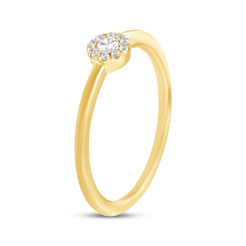 Main Image 2 of Adore Round-Cut Diamond Halo Engagement Ring 1/15 ct tw 14K Yellow Gold