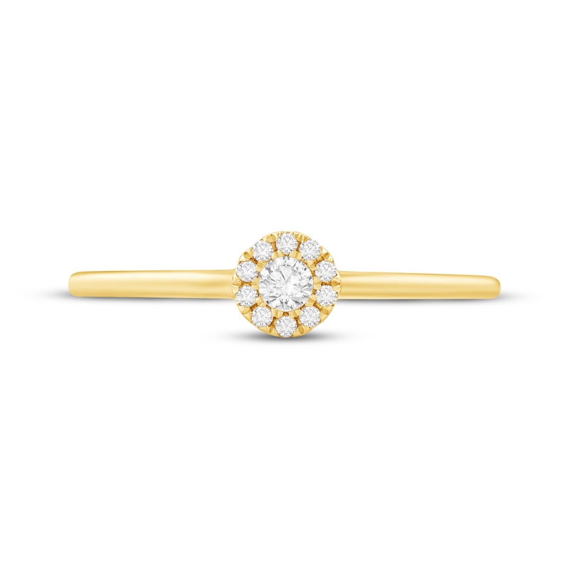 Main Image 3 of Adore Round-Cut Diamond Halo Engagement Ring 1/15 ct tw 14K Yellow Gold
