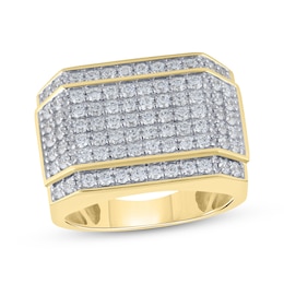 Men's Diamond Multi-Row Angled Ring 2 ct tw 10K Yellow Gold