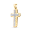 Thumbnail Image 2 of Diamond & Nugget Cross Charm 1 ct tw 10K Yellow Gold