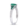 Thumbnail Image 2 of Cirari Couture Pear-Shaped Natural Emerald & Diamond Ring 1/8 ct tw 14K White Gold