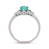 Thumbnail Image 3 of Cirari Couture Pear-Shaped Natural Emerald & Diamond Ring 1/8 ct tw 14K White Gold
