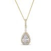 Thumbnail Image 1 of Pear-Shaped White Lab-Created Sapphire Necklace 18K Yellow Gold-Plated Sterling Silver