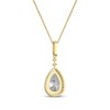 Thumbnail Image 3 of Pear-Shaped White Lab-Created Sapphire Necklace 18K Yellow Gold-Plated Sterling Silver