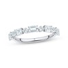 Thumbnail Image 1 of Adore Round and Emerald-Cut Diamond Anniversary Ring 1 ct tw 10K White Gold