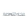 Thumbnail Image 3 of Adore Round and Emerald-Cut Diamond Anniversary Ring 1 ct tw 10K White Gold