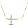 Thumbnail Image 1 of Diamond Sideways Cross Necklace 1/15 ct tw 10K Yellow Gold 18"