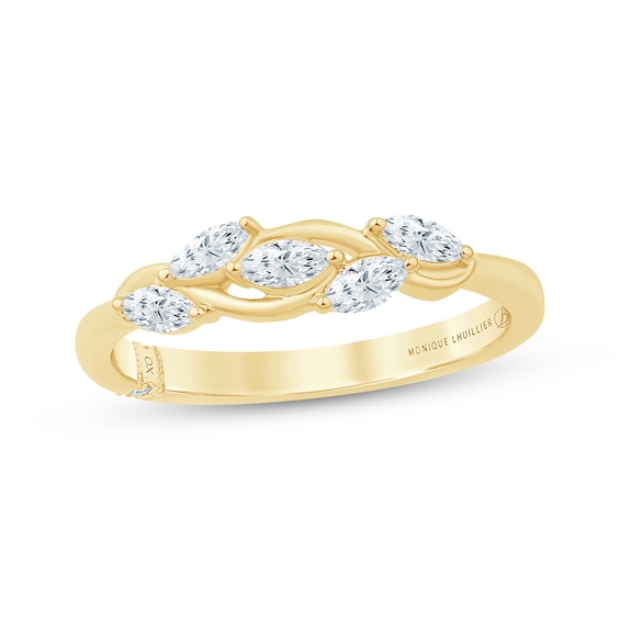 Monique Lhuillier Bliss Marquise-Cut Lab-Grown Diamond Anniversary Ring 1/3 ct tw 18K Yellow Gold