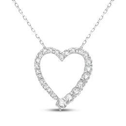 KAY Lab-Grown Diamonds Graduated Heart Necklace 1/2 ct tw 14K White Gold 18"