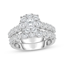Adore Lab-Grown Diamonds Round-Cut Multi-Stone Bridal Set 3 ct tw 10K White Gold