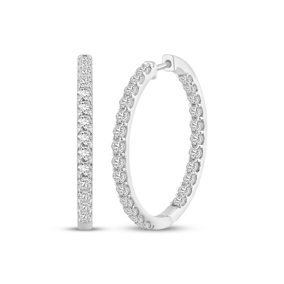Diamond Inside-Out Hoop Earrings 2 ct tw 10K White Gold