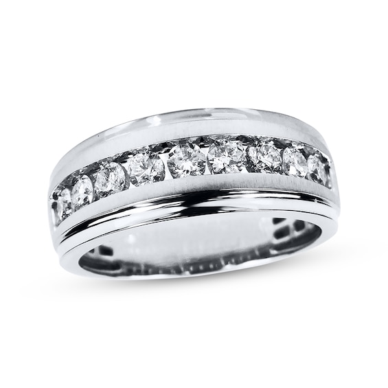 Adore Men's Wedding Band 1 ct tw Diamonds 10K White Gold