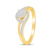 Thumbnail Image 2 of Multi-Diamond Bypass Halo Promise Ring 1/5 ct tw 10K Yellow Gold