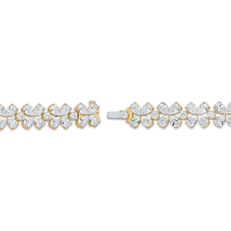 Main Image 3 of Pear-Shaped & Round-Cut Lab-Grown Diamond Bracelet 18 ct tw 10K Yellow Gold 7"