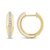 Thumbnail Image 3 of Diamond Curved Hoop Earrings 1/6 ct tw 10K Yellow Gold