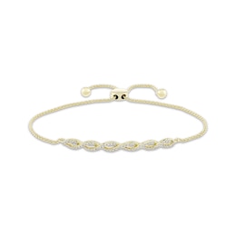 Diamond Twist Link Bolo Bracelet 1/4 ct tw 10K Yellow Gold