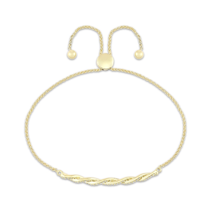 Main Image 2 of Diamond Twist Link Bolo Bracelet 1/4 ct tw 10K Yellow Gold