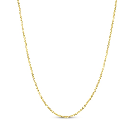1.3mm Singapore Chain Necklace Solid 18K Yellow Gold 18"