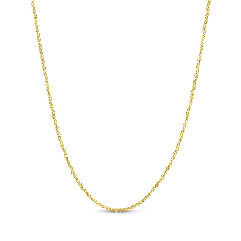 Main Image 1 of 1.3mm Singapore Chain Necklace Solid 18K Yellow Gold 18"