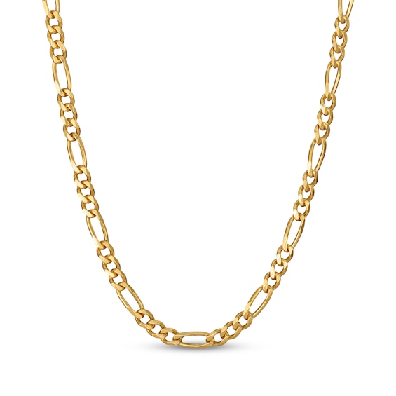 5.6mm Diamond-Cut Figaro Chain Necklace 24K Yellow Gold Vermeil Sterling Silver 20"