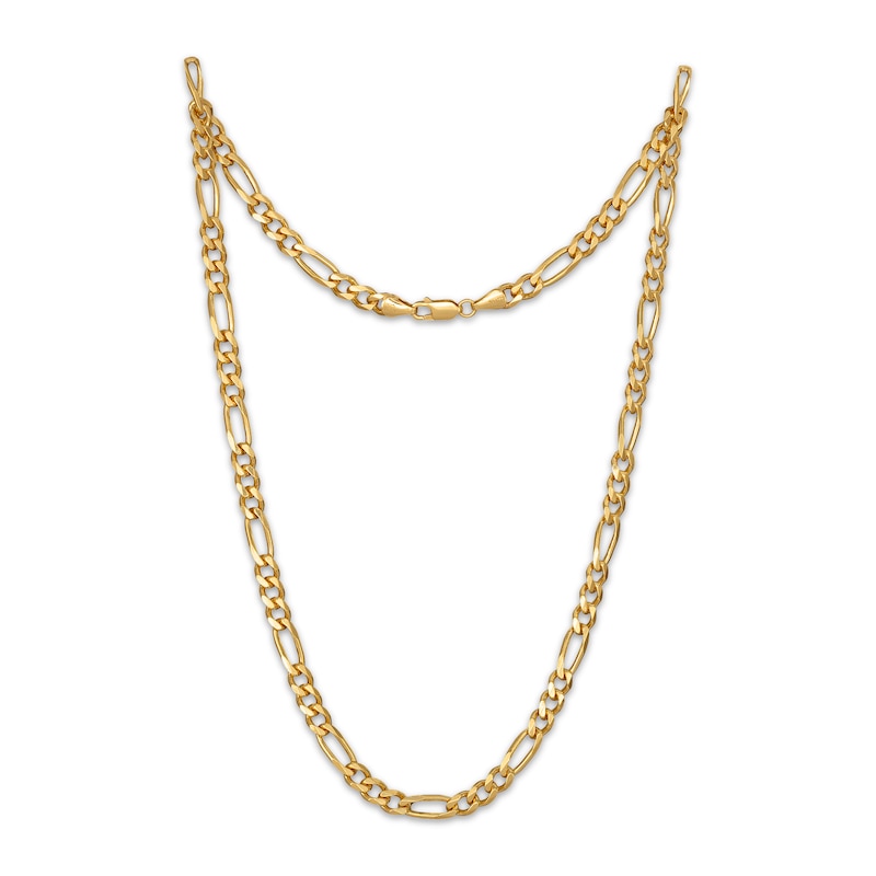 Main Image 2 of 5.6mm Diamond-Cut Figaro Chain Necklace 24K Yellow Gold Vermeil Sterling Silver 20"