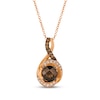 Thumbnail Image 1 of Le Vian Chocolate Quartz Necklace 1/8 ct tw Diamonds 14K Strawberry Gold 18"