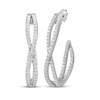 Thumbnail Image 1 of Diamond J-Hoop Earrings 1-1/2 ct tw 10K White Gold