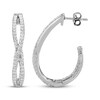 Thumbnail Image 3 of Diamond J-Hoop Earrings 1-1/2 ct tw 10K White Gold