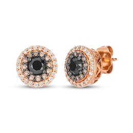 Le Vian Diamond Halo Stud Earrings 7/8 ct tw 14K Strawberry Gold
