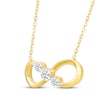 Thumbnail Image 2 of Memories Moments Magic Lab-Grown Diamond Three-Stone Sideways Infinity Necklace 1/3 ct tw 14K Yellow Gold-Plated Sterling Silver 18"