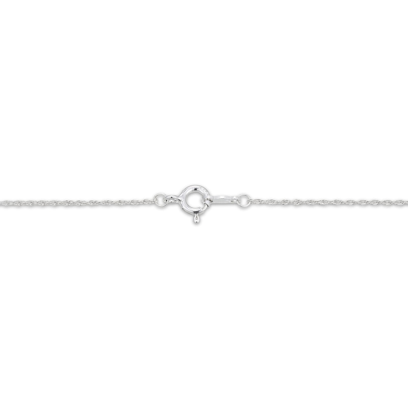Main Image 4 of Oval-Cut Amethyst & White Lab-Created Sapphire Starburst Frame Necklace Sterling Silver 18"