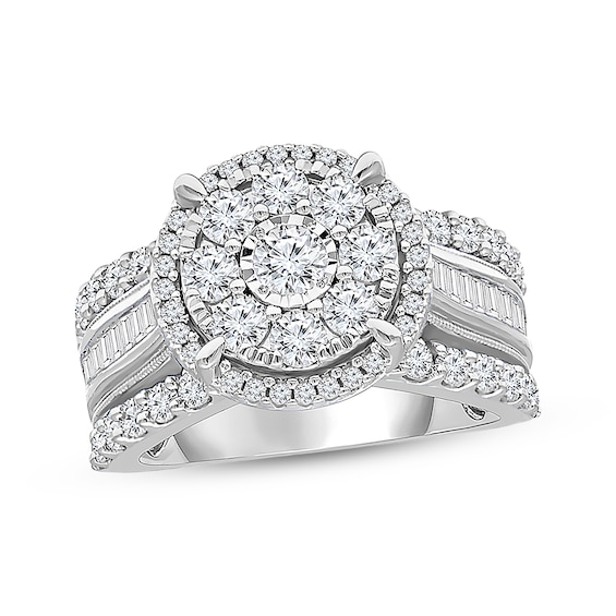 Adore Lab-Grown Diamonds Round-Cut Halo Engagement Ring 2 ct tw 14K White Gold