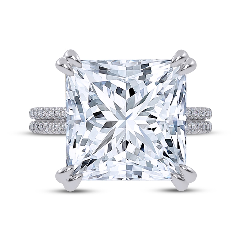 Main Image 4 of Adore Lab-Grown Diamonds Princess-Cut Engagement Ring 10-1/3 ct tw 14K White Gold