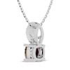 Thumbnail Image 3 of Cushion-Cut Garnet & White Lab-Created Sapphire Drop Necklace Sterling Silver 18"