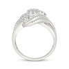 Thumbnail Image 3 of Multi-Diamond Cluster Trio Engagement Ring 1/2 ct tw Sterling Silver